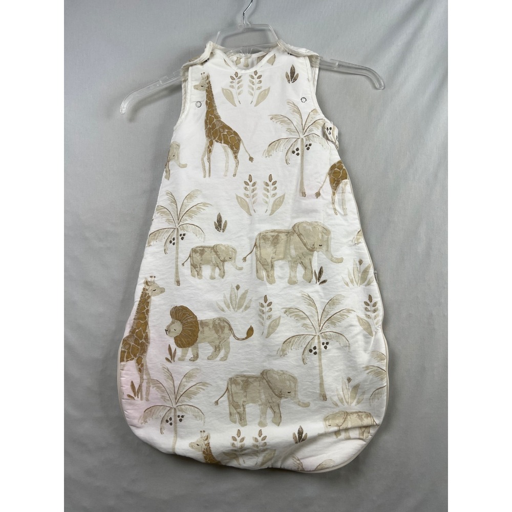 Crane Baby Sleep Sack Baby 0-9 mo White Tan Safari Elephant Giraffe 1.7 TOG